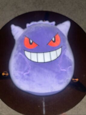 Squishmallows Purple Gengar Pokémon Plush with Red Eyes